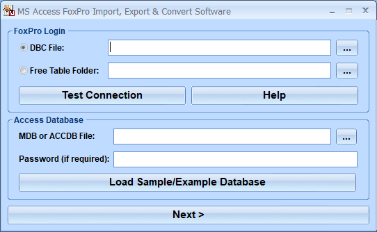 screenshot of ms-access-foxpro-import,-export-and-convert-software
