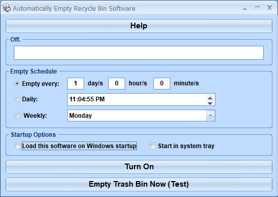 screenshot of auto-empty-recycle-bin