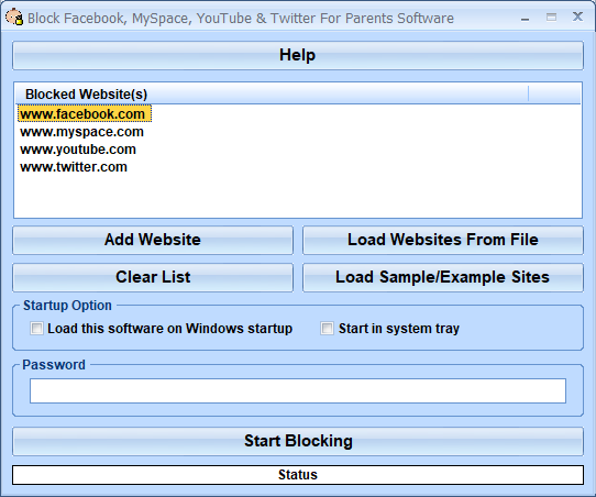 screenshot of block-facebook,-myspace,-youtube-and-twitter-for-parents-software