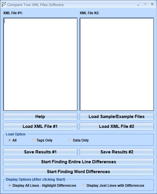 screenshot of compare-two-xml-files-software