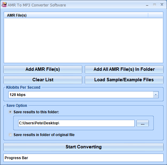 screenshot of amr-to-mp3-converter-software