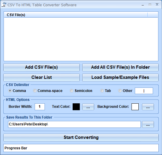 screenshot of csv-to-html-table-converter-software