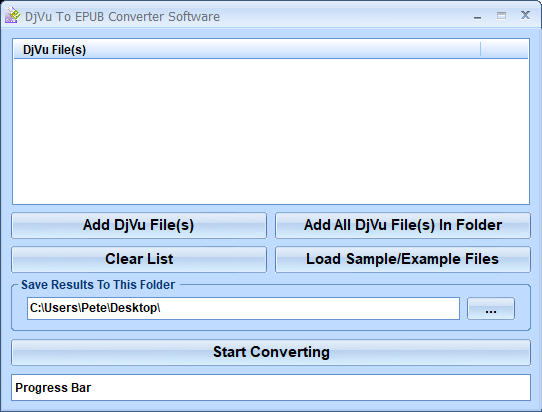 screenshot of djvu-epub-software