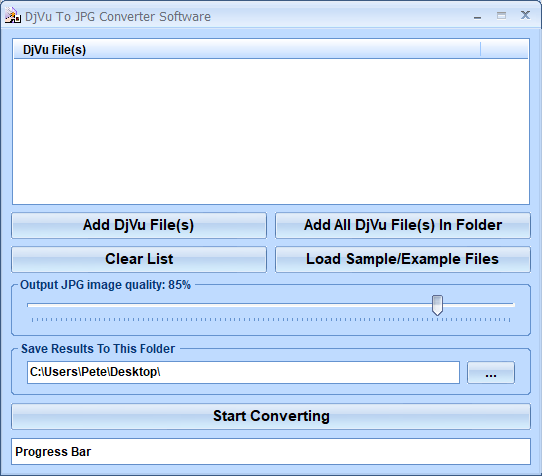 screenshot of djvu-jpg-software