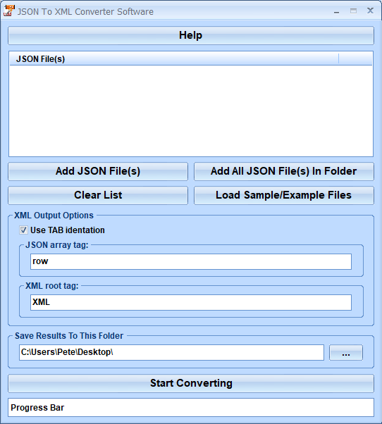 screenshot of json-to-xml-converter-software