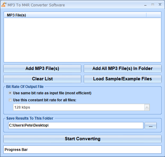 screenshot of convert-multiple-mp3-files-to-m4r-files-software