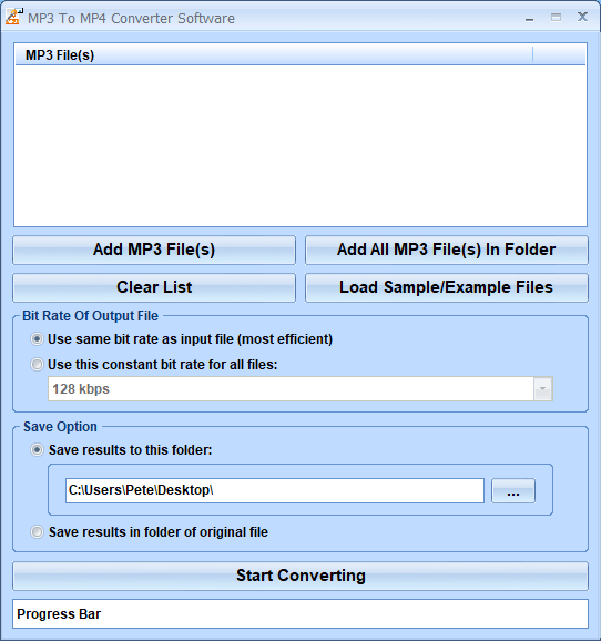 screenshot of convert-multiple-mp3-files-to-mp4-files-software