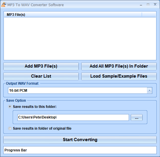 screenshot of convert-multiple-mp3-files-to-wav-files-software
