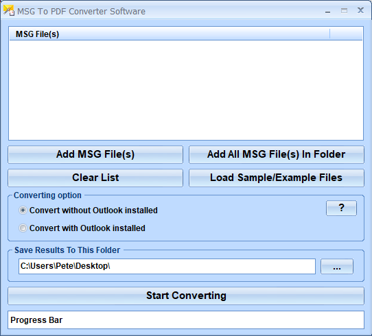screenshot of convert-msg-pdf-software