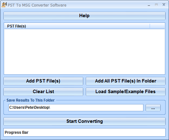 screenshot of convert-pst-to-msg-software