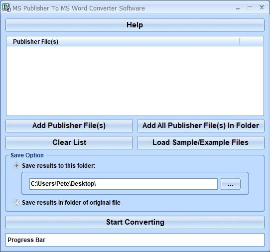 screenshot of publisher-to-word-converter-software