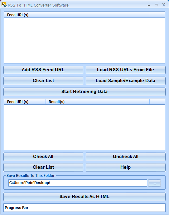screenshot of rss-to-html-converter-software