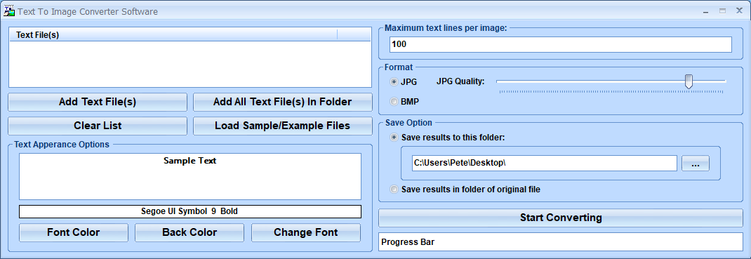 screenshot of text-to-image-converter-software
