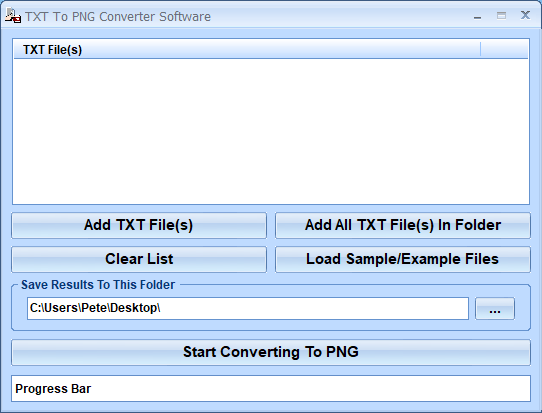 screenshot of convert-multiple-text-files-to-png-files-software