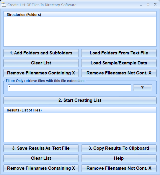 screenshot of create-list-of-files-in-directory-software