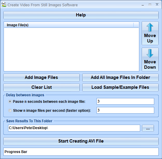 screenshot of create-video-from-still-images-software