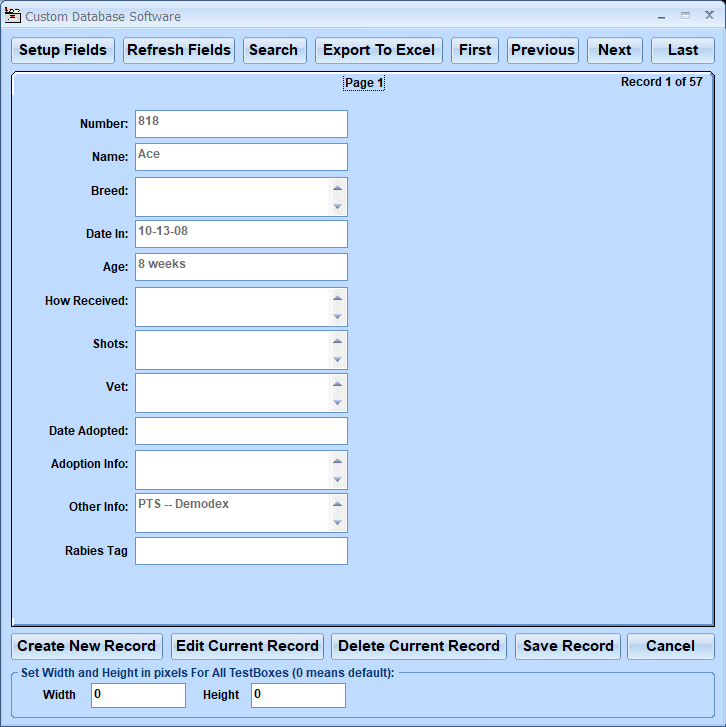 screenshot of custom-database-software