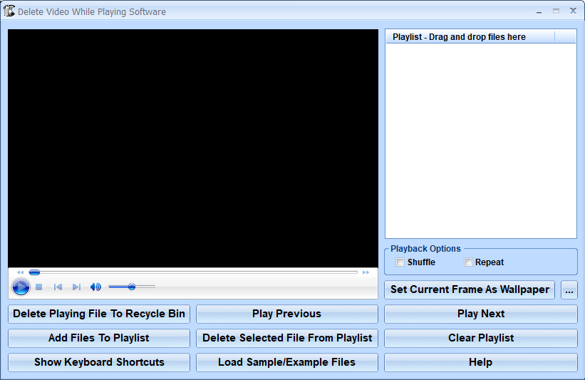 screenshot of delete-video-while-playing-software