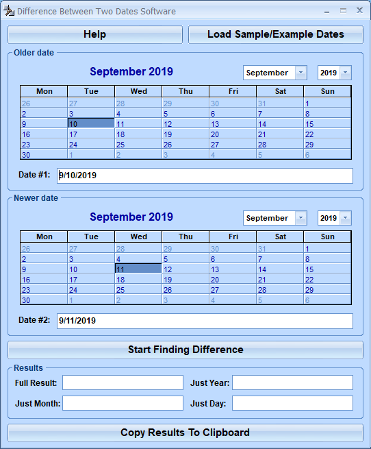 screenshot of difference-between-two-dates-software