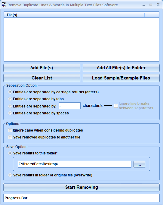screenshot of remove-duplicate-lines-and-words-in-multiple-text-files-software