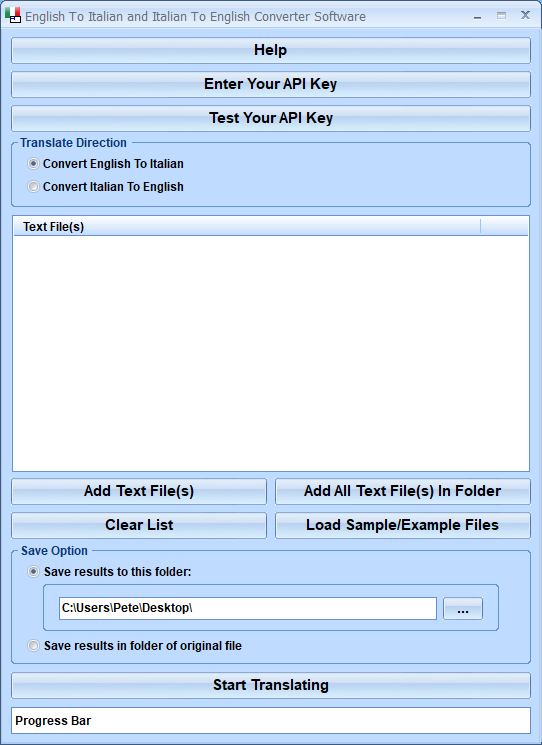 screenshot of english-to-italian-and-italian-to-english-converter-software