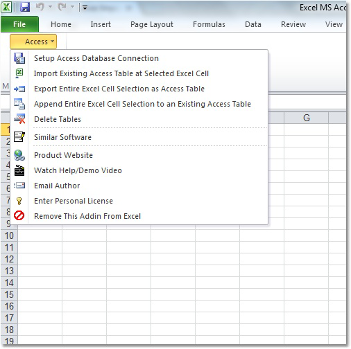 screenshot of excel-ms-access-import,-export-and-convert-software