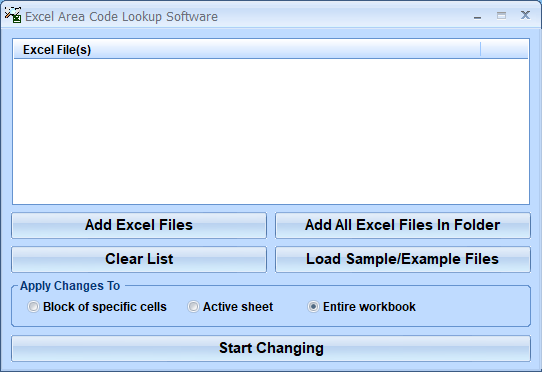 screenshot of excel-area-code-lookup-software