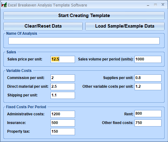 screenshot of excel-breakeven-analysis-template-software