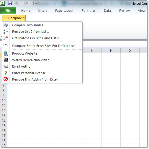 screenshot of excel-compare-data-in-two-tables-software