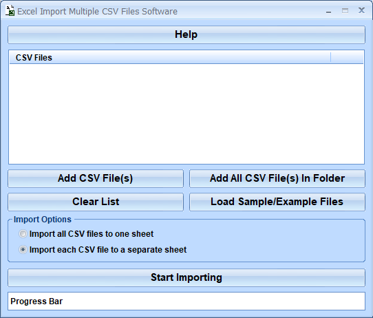 screenshot of excel-import-multiple-csv-files-software