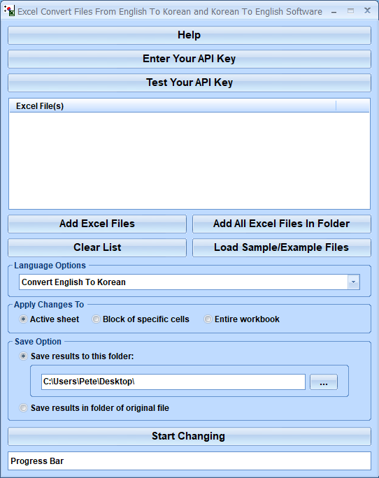 screenshot of excel-convert-files-from-english-to-korean-and-korean-to-english-software