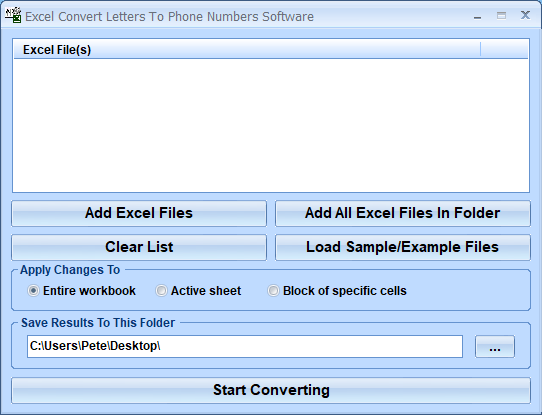 screenshot of excel-convert-letters-to-phone-numbers-software