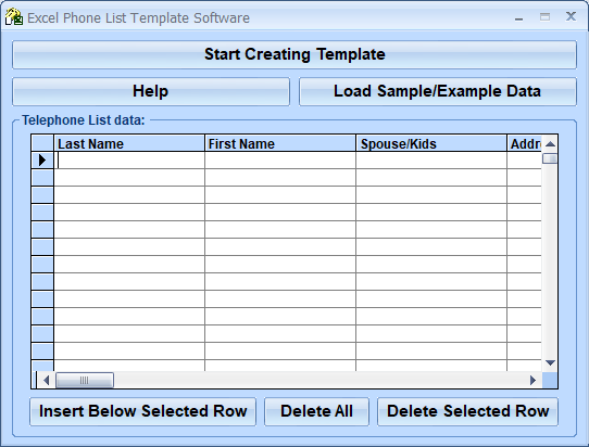 screenshot of excel-phone-list-template-software