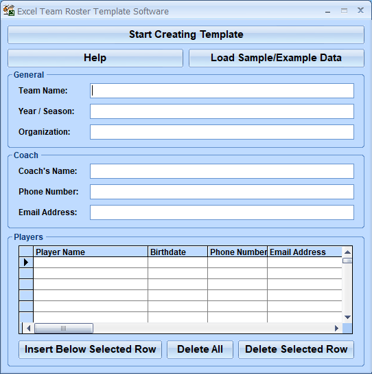 screenshot of excel-team-roster-template-software