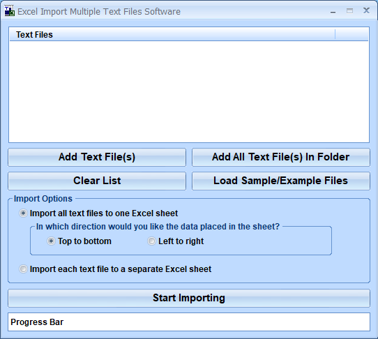 screenshot of excel-import-multiple-text-files-software