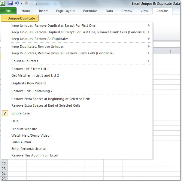 screenshot of excel-unique-and-duplicate-data-remove-software