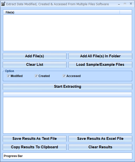 screenshot of extract-date-modified,-created-and-accessed-from-multiple-files-software