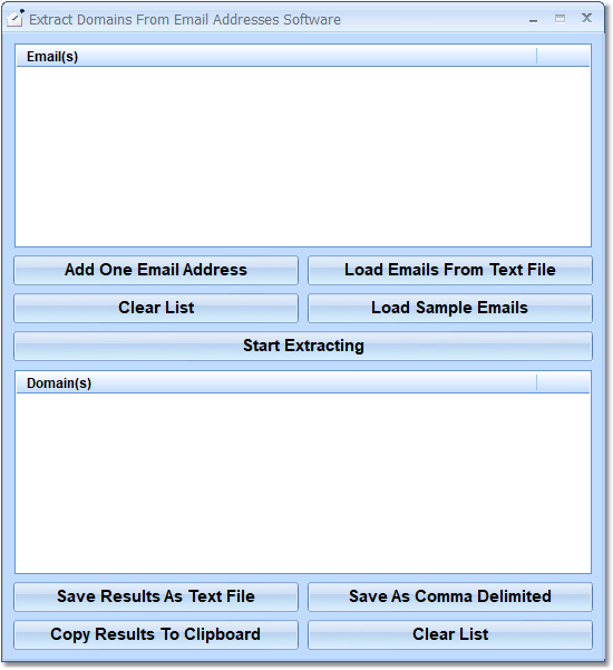 screenshot of extract-domain-from-emails-software