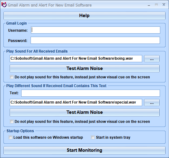 screenshot of gmail-alarm-and-alert-for-new-email-software