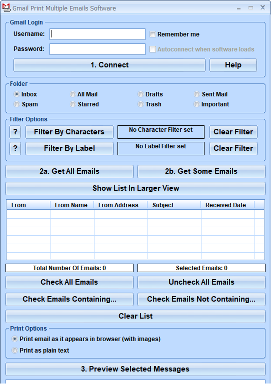 screenshot of gmail-print-multiple-emails-software