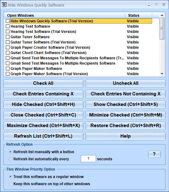 screenshot of hide-windows-quickly-software