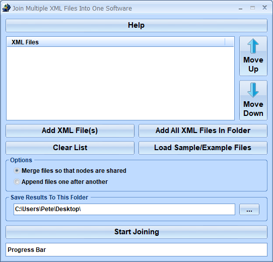screenshot of join-multiple-xml-files-into-one-software