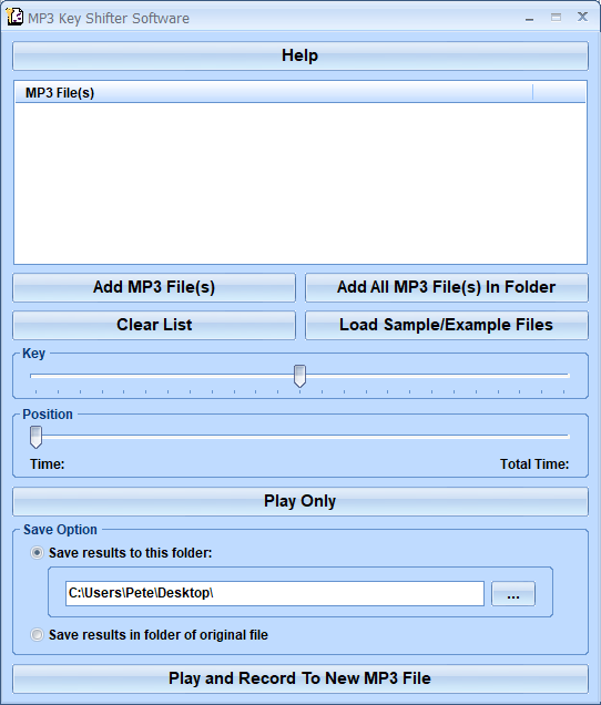 screenshot of mp3-key-shifter-software