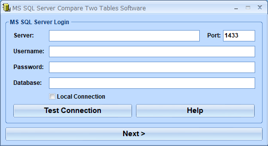 screenshot of ms-sql-server-compare-two-tables-software