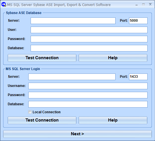 screenshot of ms-sql-server-sybase-ase-import,-export-and-convert-software