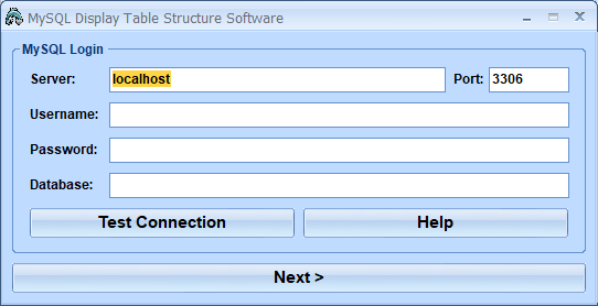 screenshot of mysql-display-table-structure-software