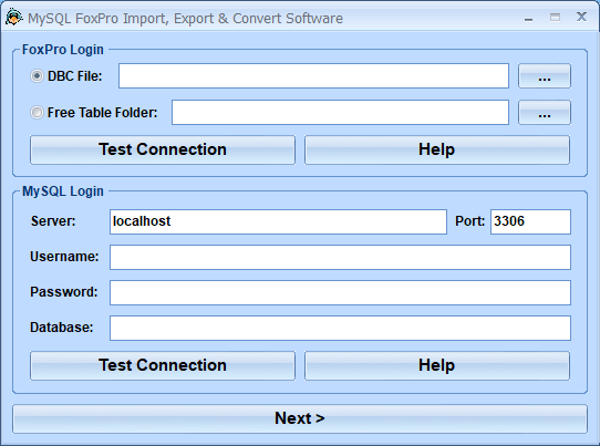 screenshot of mysql-foxpro-import,-export-and-convert-software