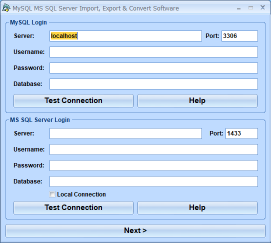 screenshot of mysql-ms-sql-server-import,-export-and-convert-software