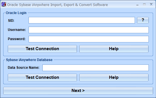 screenshot of oracle-sybase-ianywhere-import,-export-and-convert-software