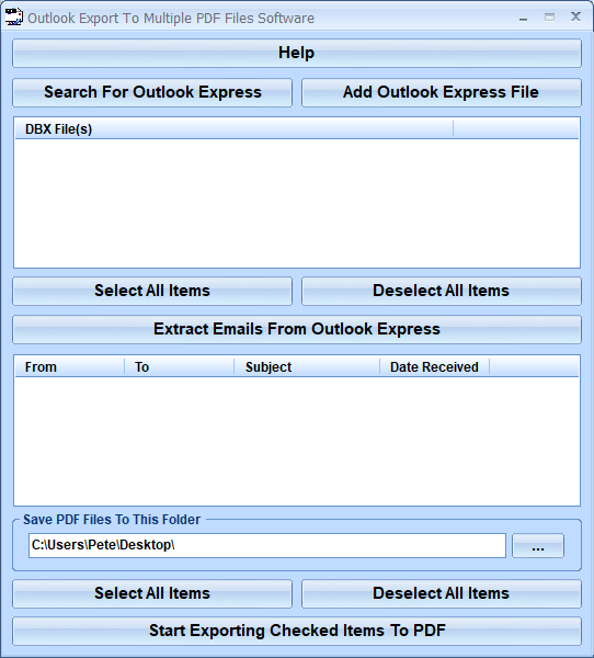 screenshot of outlook-export-to-multiple-pdf-files-software